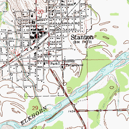 Topographic Map of Stanton County Fairgrounds, NE