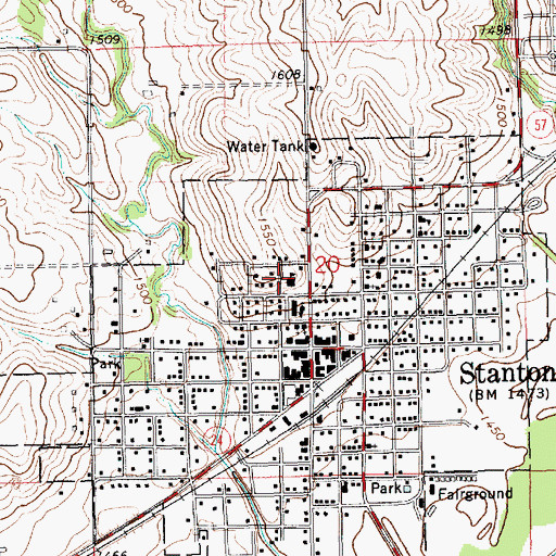 Topographic Map of Stanton High School, NE