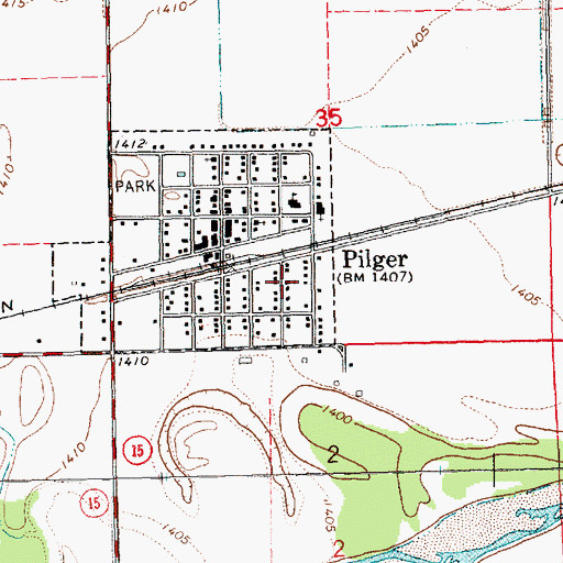 Topographic Map of Saint Peters Lutheran Church, NE
