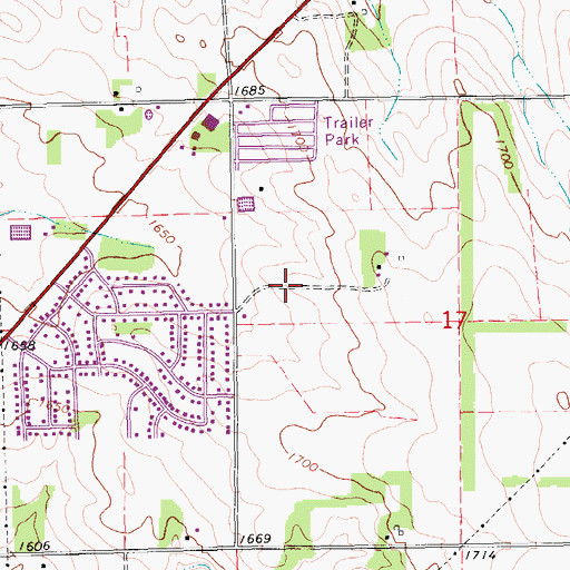 Topographic Map of Woodland Park Elementary School, NE