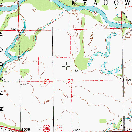 Topographic Map of Township of Meadow Grove, NE