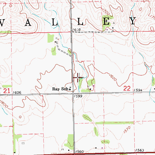 Topographic Map of Township of Valley, NE