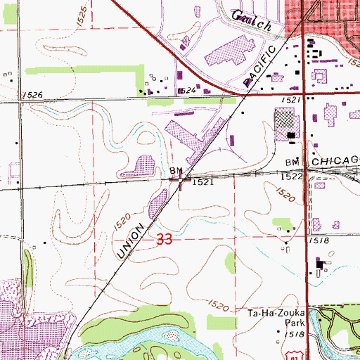 Topographic Map of South Norfolk, NE