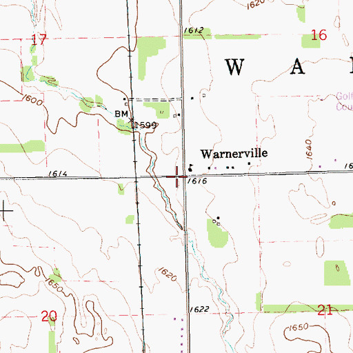 Topographic Map of Warnerville Post Office (historical), NE