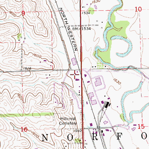 Topographic Map of Elkhorn State Wildlife Management Area, NE