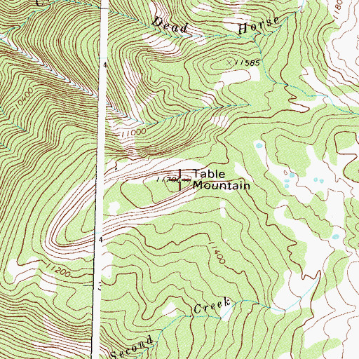 Topographic Map of Table Mountain, CO