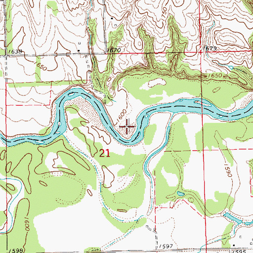 Topographic Map of Yellowbanks State Wildlife Management Area, NE
