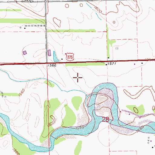 Topographic Map of Kellys Country Club, NE
