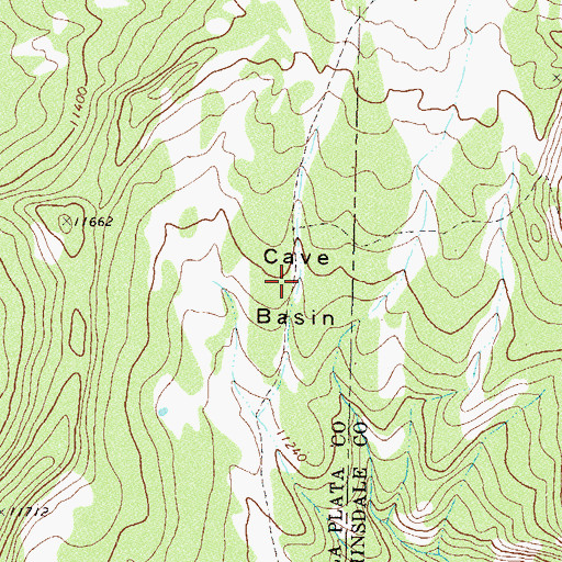 Topographic Map of Cave Basin, CO