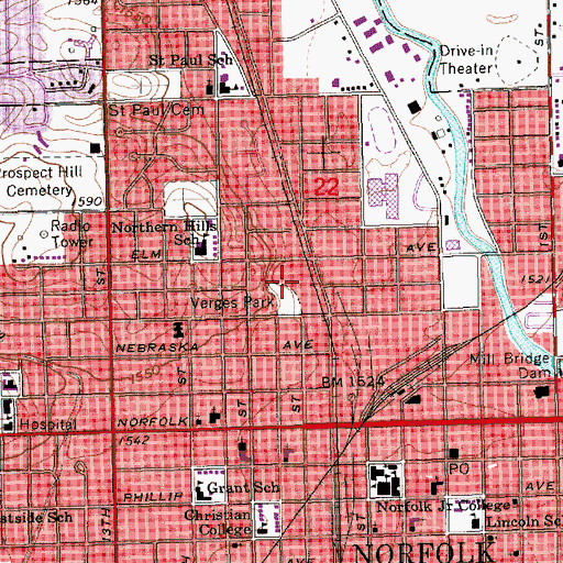 Topographic Map of Elkhorn Valley Museum and Research Center, NE