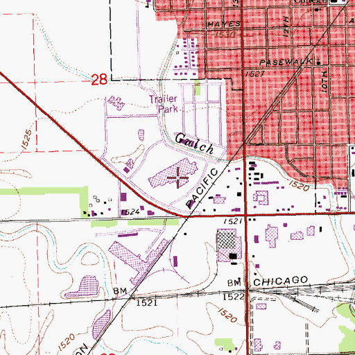 Topographic Map of Sunset Plaza, NE