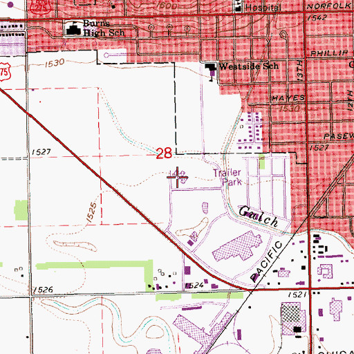 Topographic Map of Norfolk Nursing Center, NE