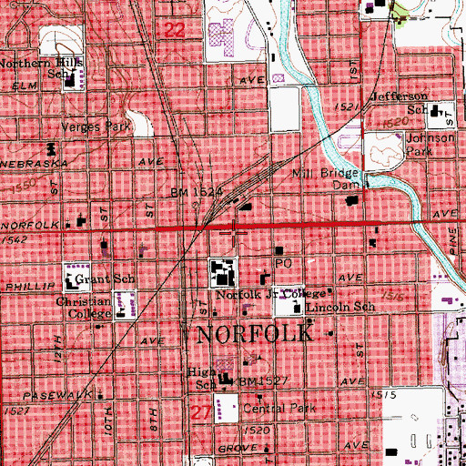 Topographic Map of Authier-Miller Eyecare Center, NE