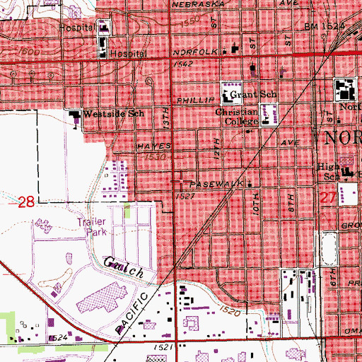 Topographic Map of Norfolk Family Dental Center, NE