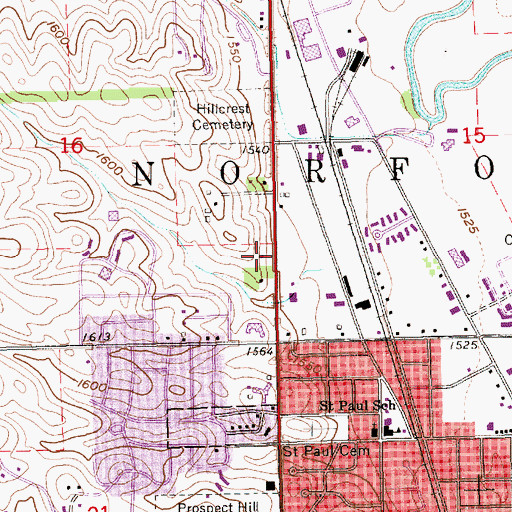 Topographic Map of Norfolk Dental Group Center, NE
