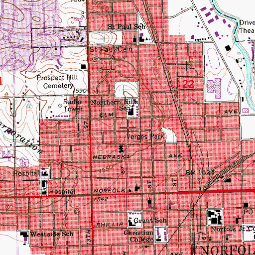 Topographic Map of Santa Marianta Clinic, NE