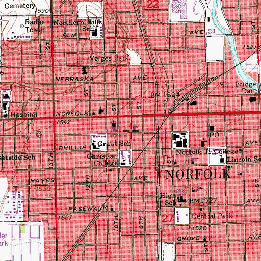Topographic Map of Trinity Episcopal Church, NE