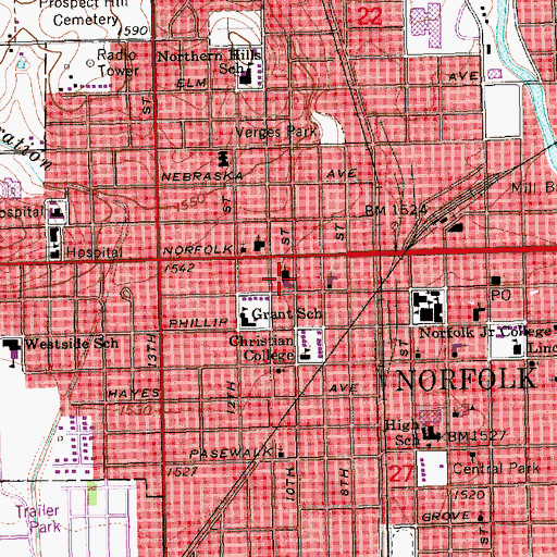 Topographic Map of Faith Hope and Love Church, NE