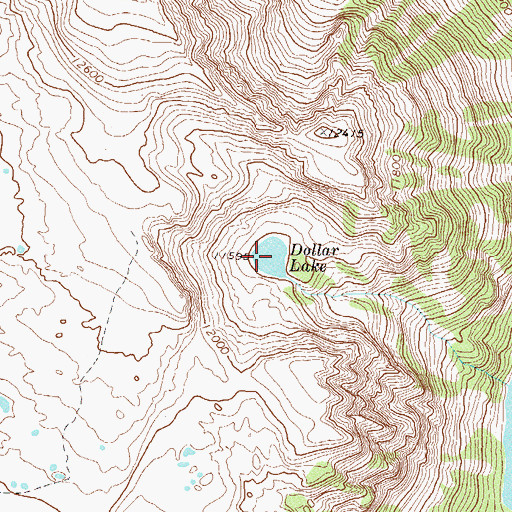 Topographic Map of Dollar Lake, CO