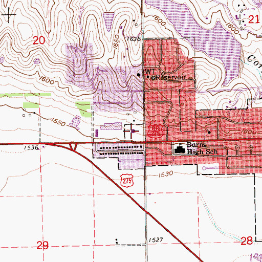 Topographic Map of Our Savior Lutheran Church, NE