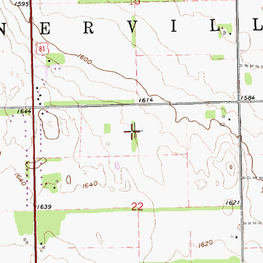 Topographic Map of Township of Warnerville, NE