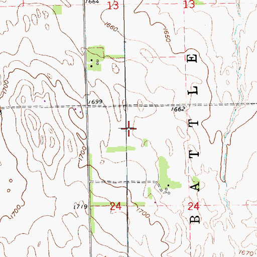 Topographic Map of Township of Battle Creek, NE