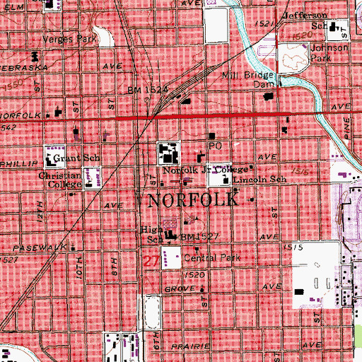 Topographic Map of Grace Lutheran Church, NE