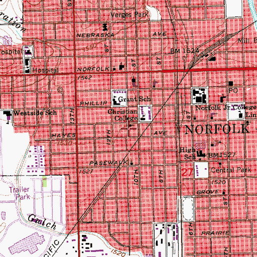 Topographic Map of Grace by Faith Evangelical Lutheran Church, NE