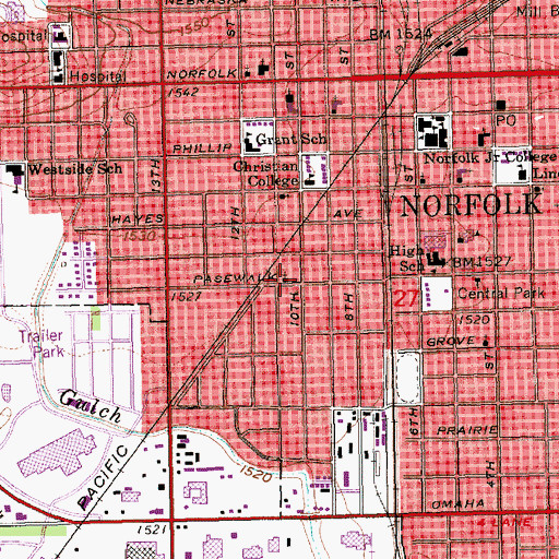 Topographic Map of Salvation Army Church, NE