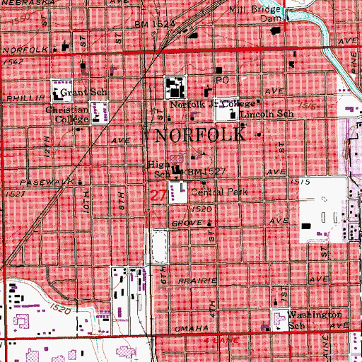 Topographic Map of Christ Lutheran Church, NE