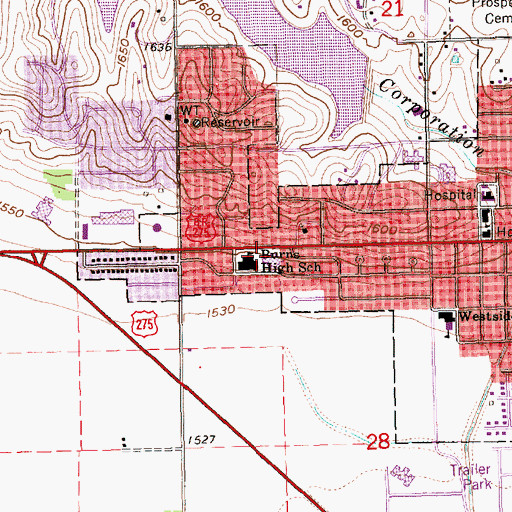 Topographic Map of Saint Marys Catholic Church, NE