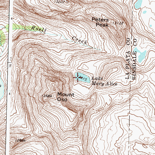 Topographic Map of Lake Mary Alice, CO