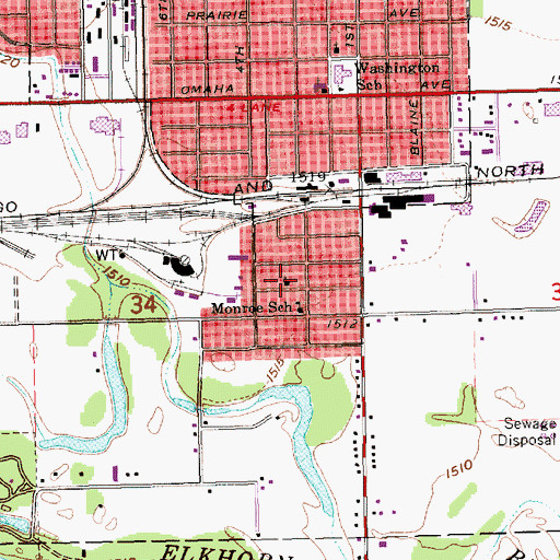 Topographic Map of Norfolk Restoration Branch of the Church of Jesus Christ, NE