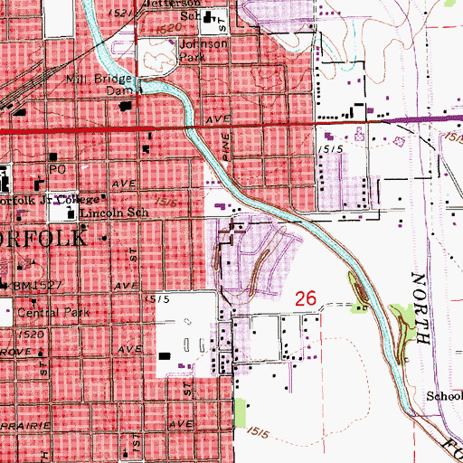 Topographic Map of Community Bible Church, NE
