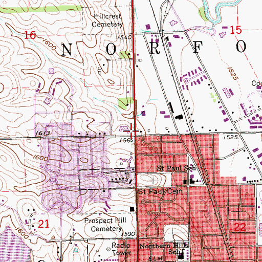 Topographic Map of Saint Johns Lutheran Church, NE