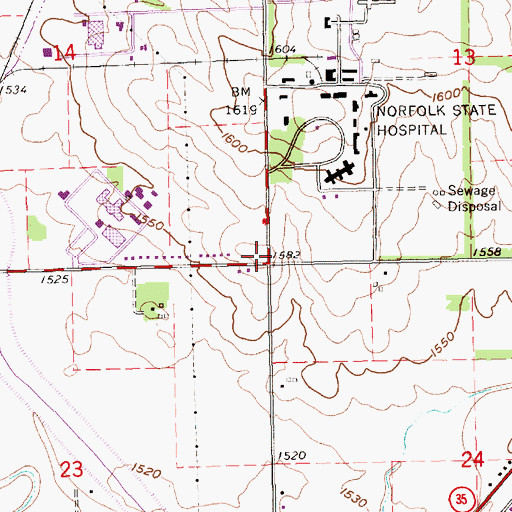 Topographic Map of Christ the Servant Lutheran Church, NE