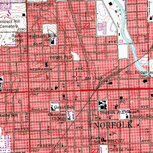 Topographic Map of Seventh Day Adventist Church, NE