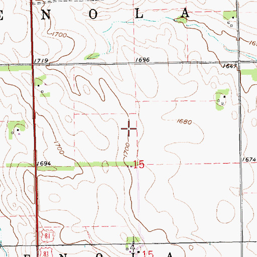 Topographic Map of Township of Enola, NE
