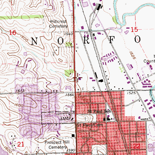 Topographic Map of Glen Park Church of Christ, NE