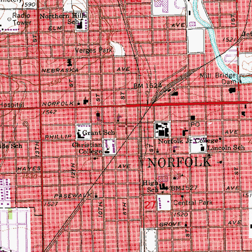 Topographic Map of Keystone Christian Academy, NE