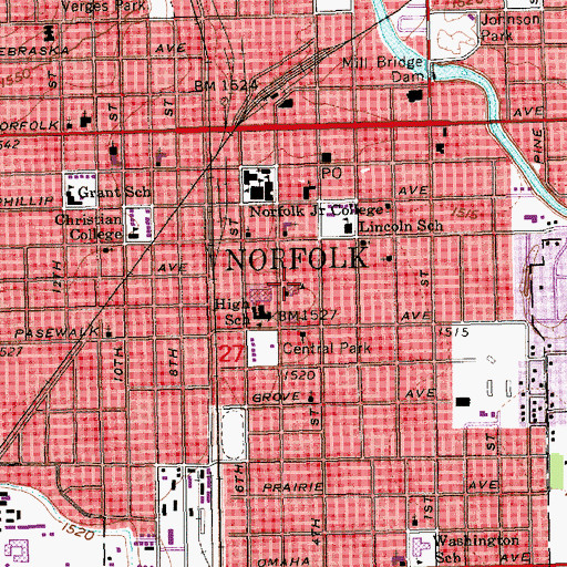 Topographic Map of Christ Lutheran School, NE