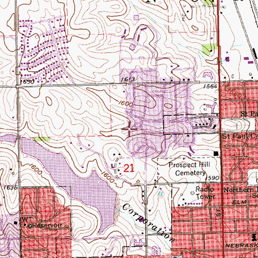 Topographic Map of Belair Elementary School, NE