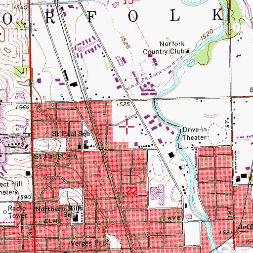 Topographic Map of Liberty Bell Park, NE