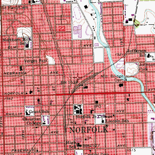 Topographic Map of City Square Park, NE