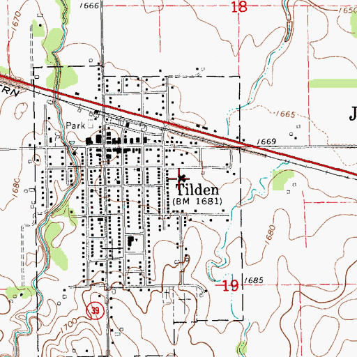 Topographic Map of Tilden Nursing Center, NE