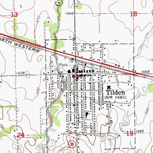 Topographic Map of Tilden Dental Clinic, NE