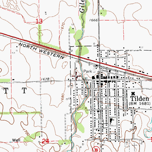 Topographic Map of Tilden Community Hospital, NE