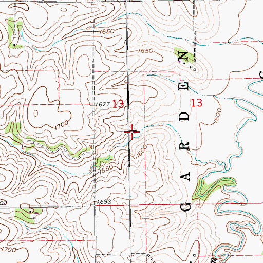 Topographic Map of Township of Green Garden, NE
