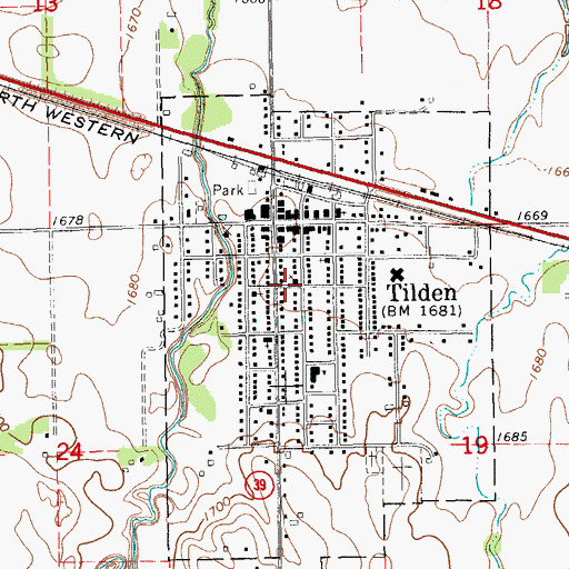 Topographic Map of Faith United Methodist Church, NE
