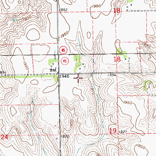 Topographic Map of Cloverleaf Public School, NE